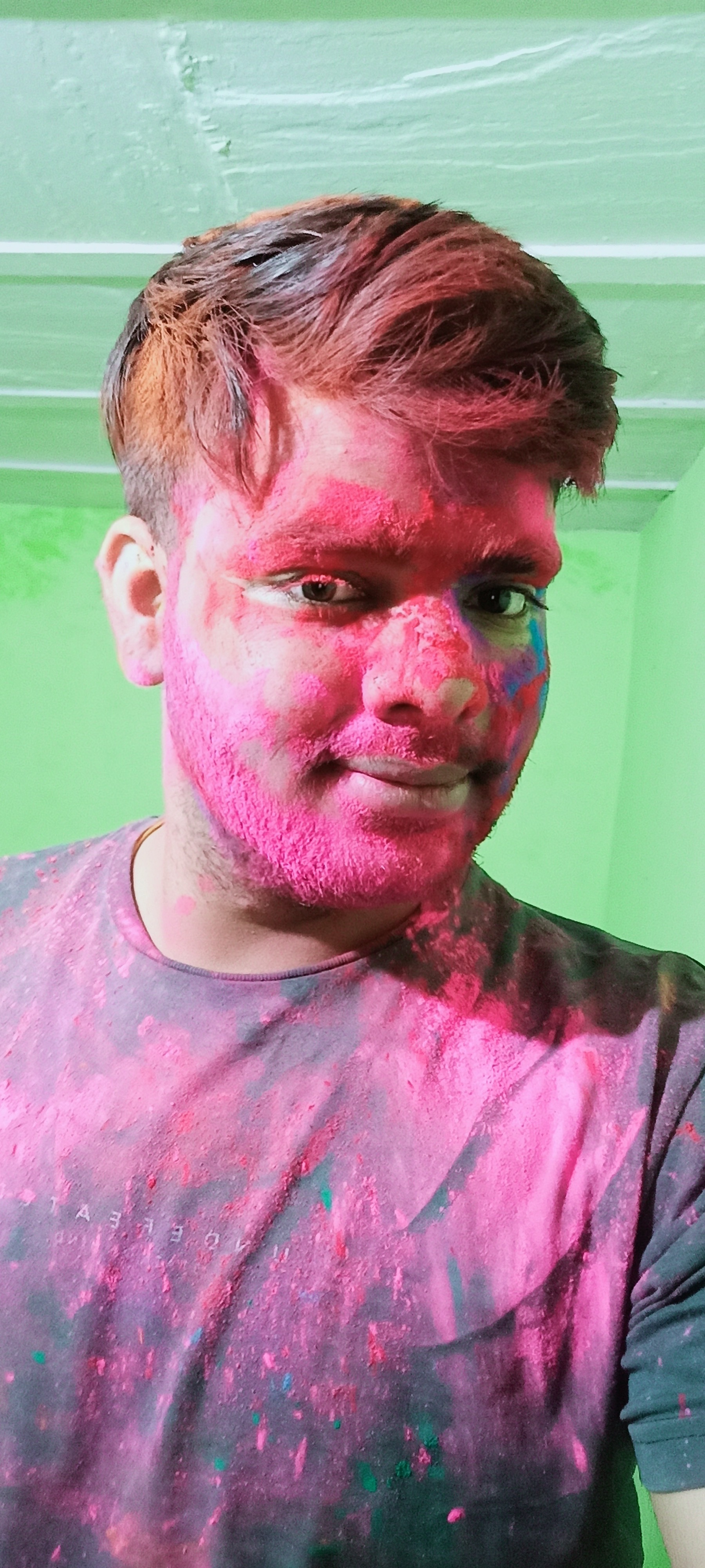 Mounds of vivid colored powders sold for Holi, the Hindu festival of color.